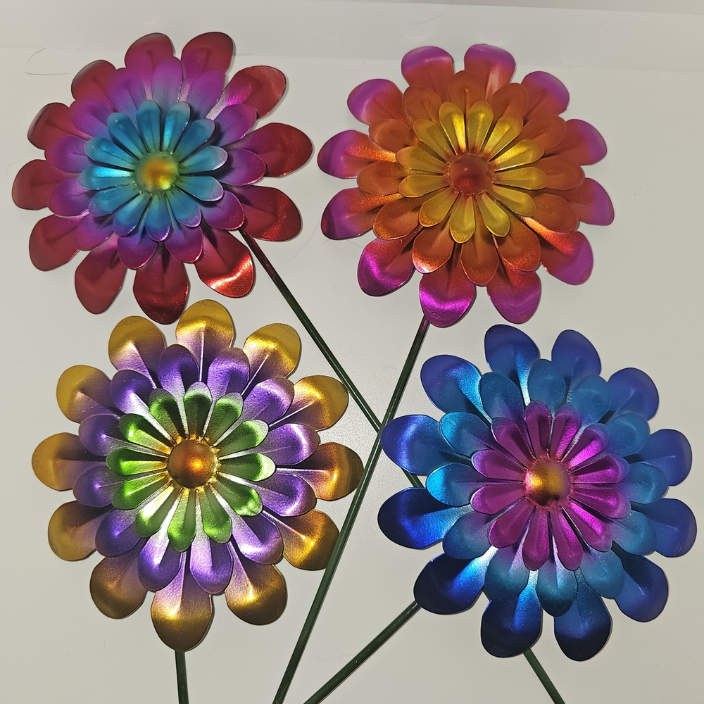 Colorful Metal Flower Garden Stake - Select 1